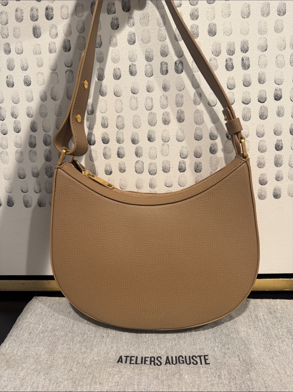 Ateliers Auguste Marceau Gold Edition Cappucino Crescent Shoulder Bag